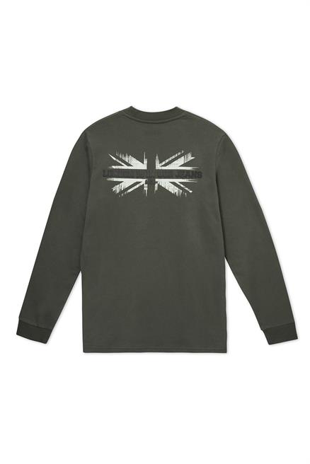 Deny Erkek %100 Pamuk Uzun Kol T-Shirt Haki 