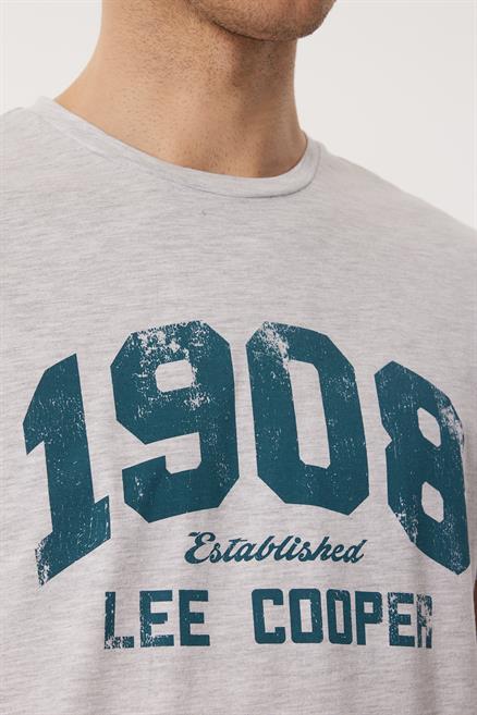 Derek Erkek %100 Pamuk O Yaka T-Shirt Kar Melanj