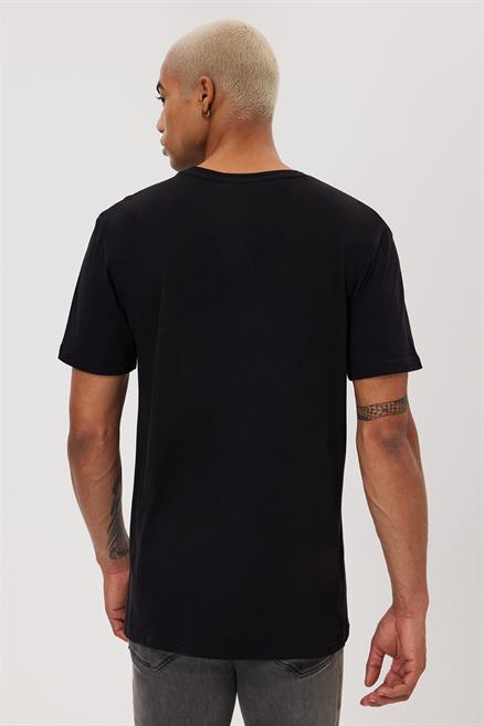 Derek Erkek %100 Pamuk O Yaka T-Shirt Siyah