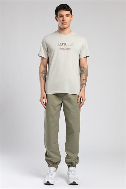 Desav Erkek %100 Pamuk O Yaka T-Shirt Taş