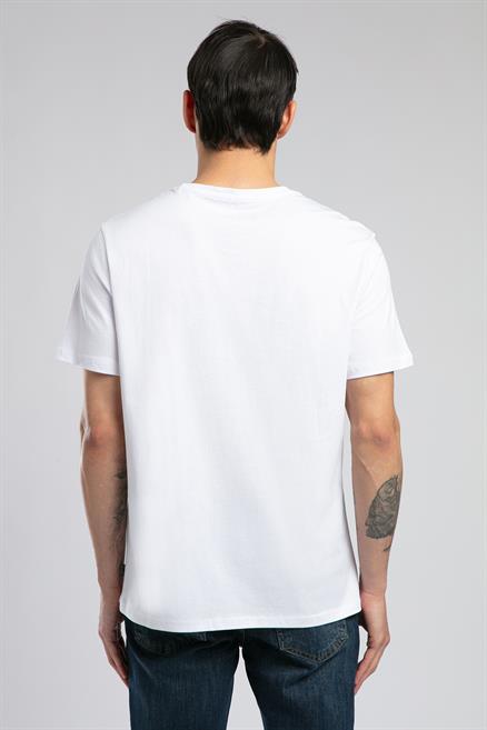 Desav Erkek %100 Pamuk O Yaka T-Shirt Beyaz