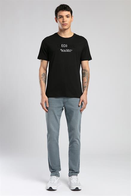 Desav Erkek %100 Pamuk O Yaka T-Shirt Siyah