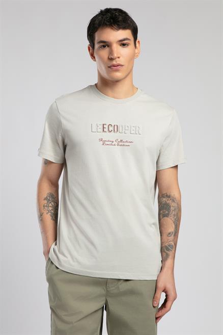 Desav Erkek %100 Pamuk O Yaka T-Shirt Taş