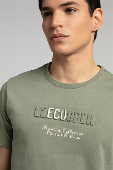 Desav Erkek %100 Pamuk O Yaka T-Shirt Haki