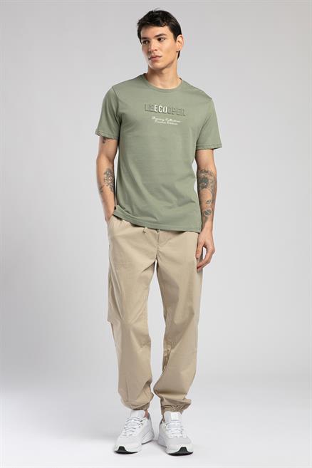 Desav Erkek %100 Pamuk O Yaka T-Shirt Haki