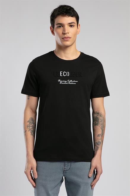 Desav Erkek %100 Pamuk O Yaka T-Shirt Siyah