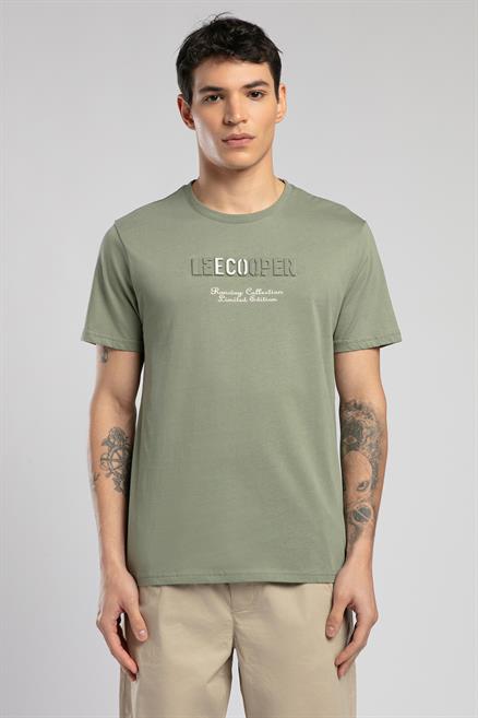 Desav Erkek %100 Pamuk O Yaka T-Shirt Haki