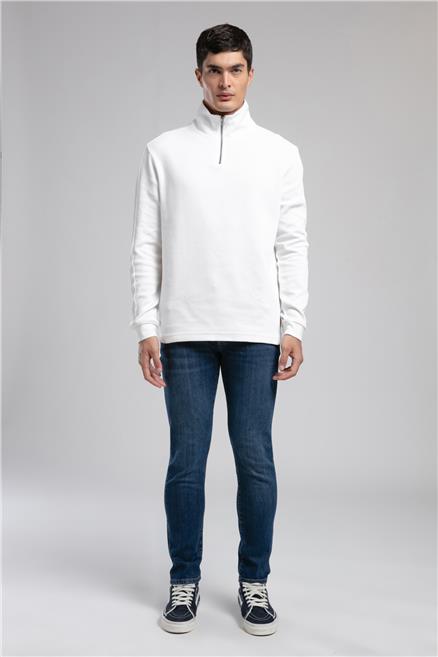 Desona Erkek Dik Yaka Sweatshirt Ekru
