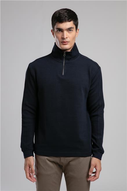 Desona Erkek Dik Yaka Sweatshirt Lacivert