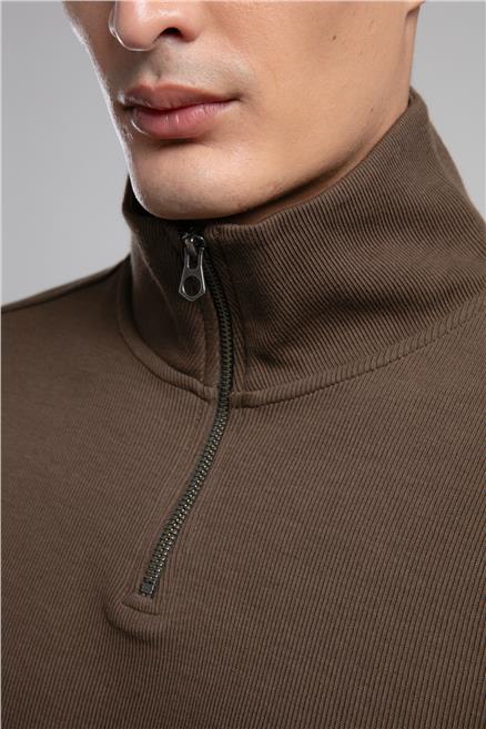 Desona Erkek Dik Yaka Sweatshirt Yeşil