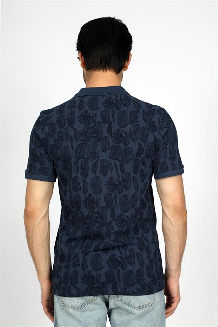 Devy Erkek %100 Pamuk Pike Polo Yaka T-Shirt Açık Lacivert