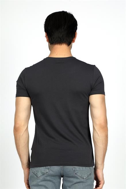 Divided Erkek %100 Pamuk O Yaka T-Shirt Antrasit