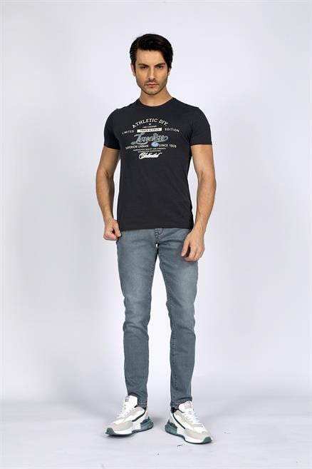 Divided Erkek %100 Pamuk O Yaka T-Shirt Antrasit
