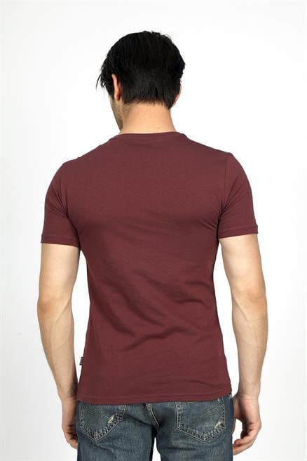 Divided Erkek %100 Pamuk O Yaka T-Shirt Mürdüm