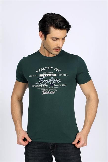 Divided Erkek %100 Pamuk O Yaka T-Shirt Yeşil