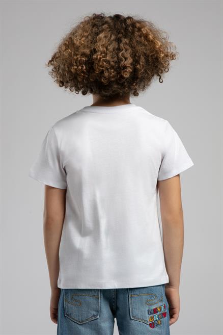 Drawinglogo Erkek Çocuk %100 Pamuk T-Shirt Beyaz-L