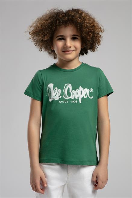 Drawinglogo Erkek Çocuk %100 Pamuk T-Shirt Yeşil