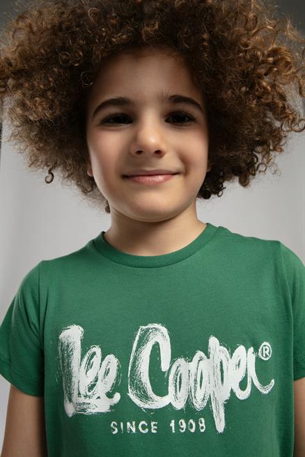 Drawinglogo Erkek Çocuk %100 Pamuk T-Shirt Yeşil