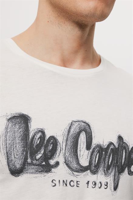 Drawinglogo Erkek %100 Pamuk O Yaka T-Shirt Beyaz