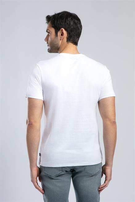 Drawinglogo Erkek %100 Pamuk O Yaka T-Shirt Beyaz