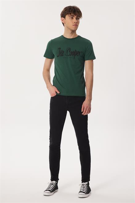 Drawinglogo Erkek %100 Pamuk O Yaka T-Shirt Yeşil