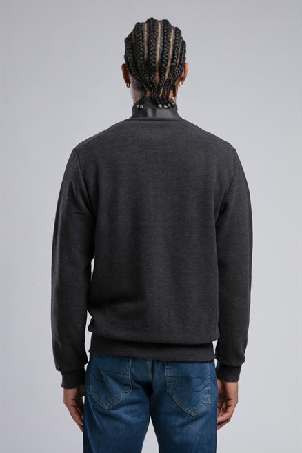 Dreon Erkek Dik Yaka Fermuarlı Sweatshirt Antrasit