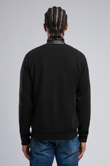 Dreon Erkek Dik Yaka Fermuarlı Sweatshirt Siyah