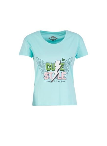 Elisa Kadın %100 Pamuk Bisiklet Yaka T-Shirt Mint