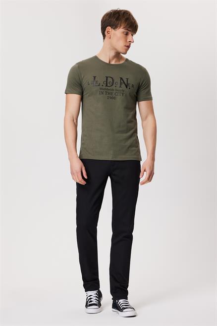 Ellery Erkek %100 Pamuk O Yaka T-Shirt Haki