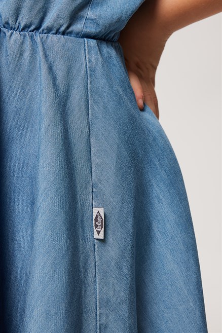 Elsa Kız Çocuk Jean Elbise Denim