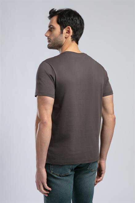 Elvis Erkek %100 Pamuk O Yaka T-Shirt Kahve