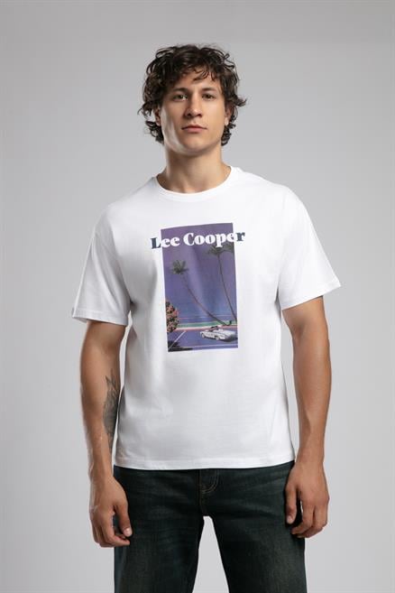 Enric Erkek %100 Pamuk O Yaka T-Shirt Beyaz