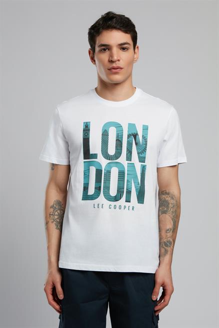 Enzio Erkek %100 Pamuk O Yaka T-Shirt Beyaz