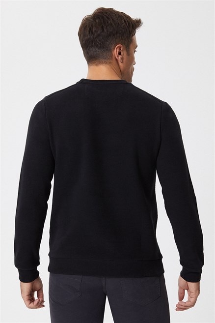 Ethan Erkek O Yaka Sweatshirt Siyah-Antrasit