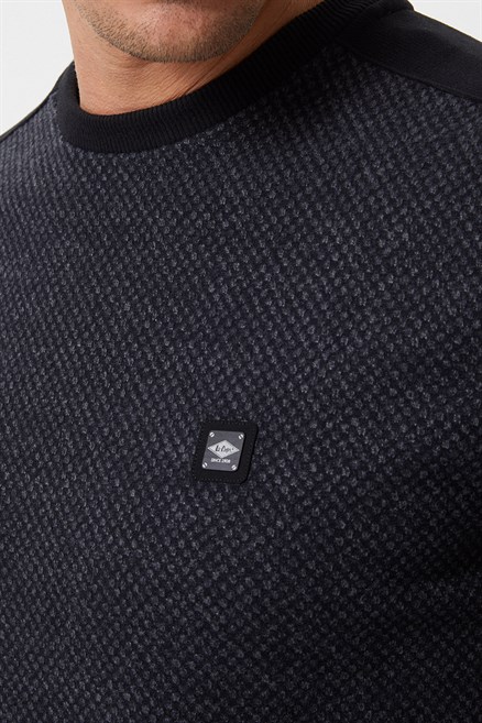 Ethan Erkek O Yaka Sweatshirt Siyah-Antrasit