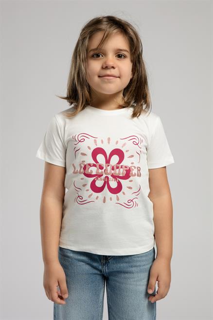Exeter Kız Çocuk %100 Pamuk T-Shirt Ekru