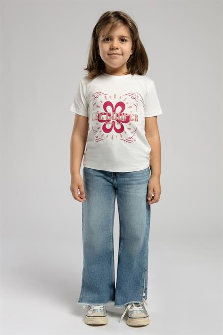Exeter Kız Çocuk %100 Pamuk T-Shirt Ekru