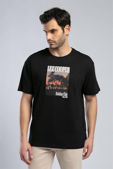 Faina Erkek %100 Pamuk O Yaka T-Shirt Siyah
