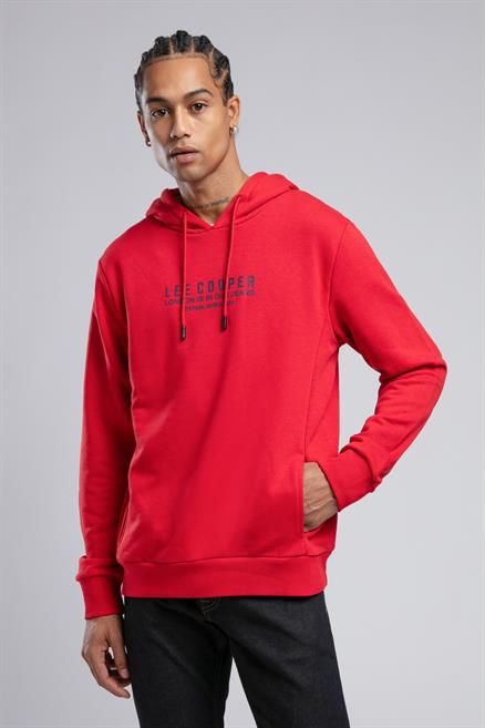 Faust Erkek Kapüşonlu Sweatshirt Kirmizi
