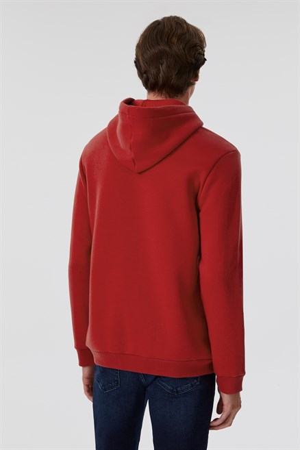 Faust Erkek Kapüşonlu Sweatshirt Kırmızı