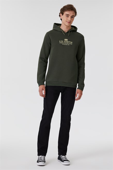 Faust Erkek Kapüşonlu Sweatshirt Haki