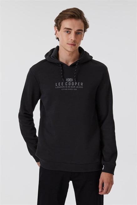 Faust Erkek Kapüşonlu Sweatshirt Siyah