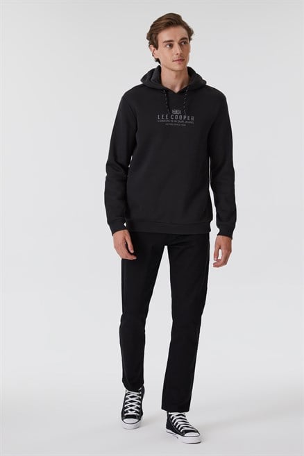 Faust Erkek Kapüşonlu Sweatshirt Siyah