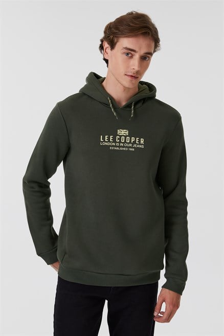 Faust Erkek Kapüşonlu Sweatshirt Haki