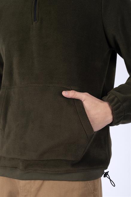 Felix Erkek Dik Yaka Polar Sweatshirt Haki