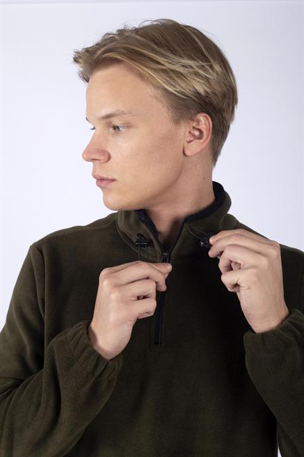 Felix Erkek Dik Yaka Polar Sweatshirt Haki