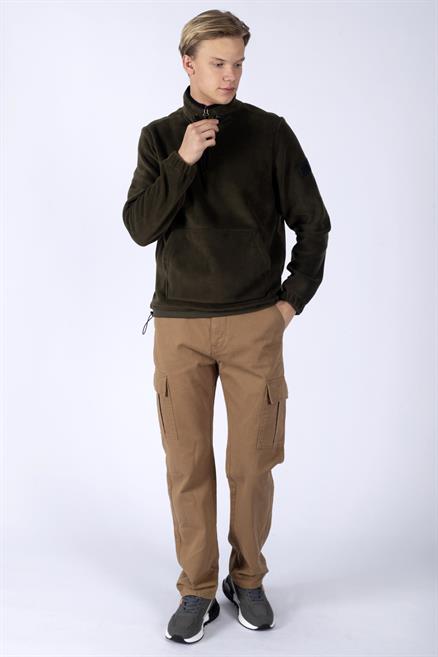 Felix Erkek Dik Yaka Polar Sweatshirt Haki