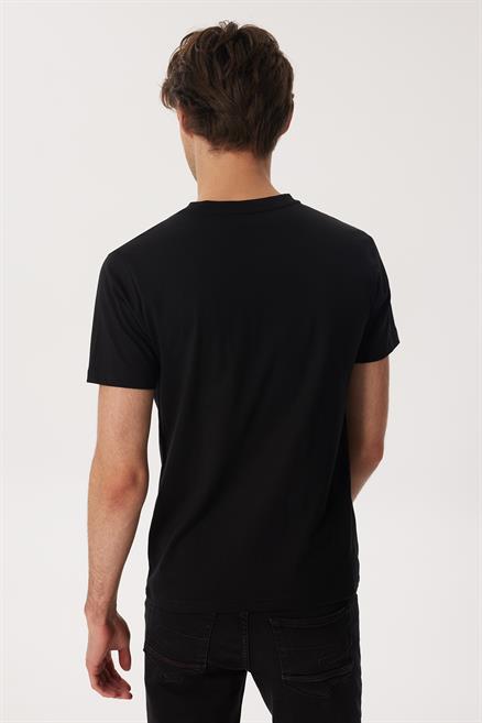 Fergus Erkek %100 Pamuk O Yaka T-Shirt Siyah