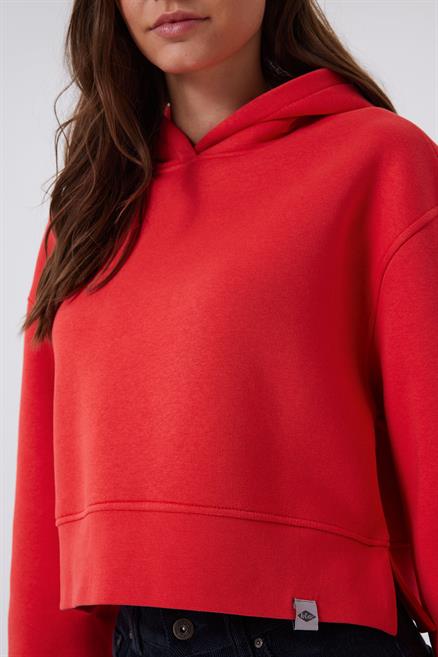Fiona Kadın %100 Pamuk Kapüşonlu Sweatshirt Kırmızı