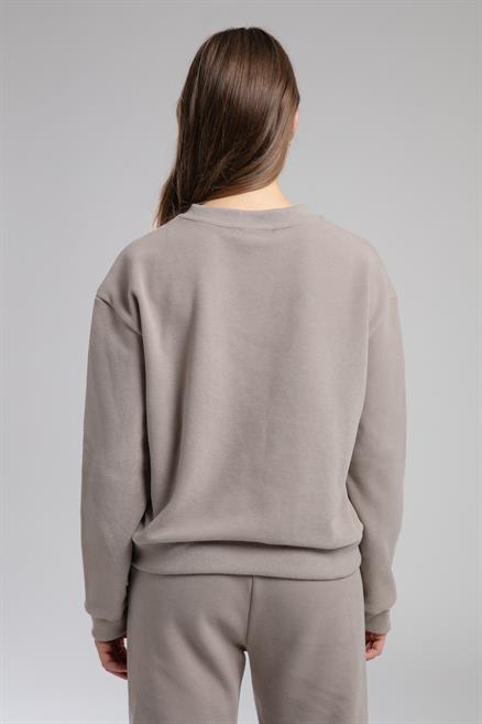 Flora Kadın O Yaka Sweatshirt Kahverengi